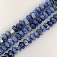 Sodalite Faceted Rondelle Big Hole Gemstone Beads (N) 7.4 to 8mm 7.75 to 8 inches CLOSEOUT