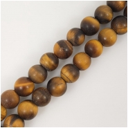 Tiger Eye Matte Round Big Hole Gemstone Beads (N) 8.2 to 8.7mm 7.75 to 8 inches CLOSEOUT