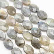 Labradorite 12 x 16mm Faceted Oval Gemstone Beads (N) 15.5 inches