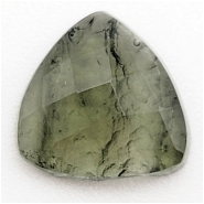 1 Moldavite Faceted Trillion Raw Back Loose Gemstone Tektite (N) 11.4 x 11.8mm