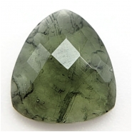 1 Moldavite Faceted Trillion Raw Back Loose Gemstone Tektite (N) 10.4 x 11.35mm