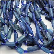 Roman Glass Blue Tube Beads (M) 8 to 18mm