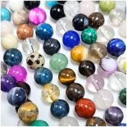 Multistone Round Gemstone and Crystal Beads (NMDH) 8mm 8 inches