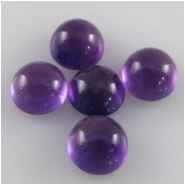 5 Amethyst round cabochon loose cut gemstones (N) 5mm CLOSEOUT