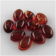 10 Amber Baltic oval loose cut cabochon gemstones (H) 5 x 7mm CLOSEOUT