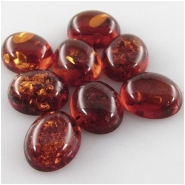 4 Amber Baltic oval loose cut cabochon gemstones (H) 9 x 11mm CLOSEOUT