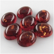 4 Amber Baltic oval loose cut cabochon gemstones (H)  9 x 11mm CLOSEOUT