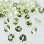 10 Peridot Faceted 2.5mm Round Loose Cut Gemstone (N) Approximate size 2.43 to 2.74mm