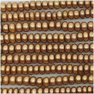 Pearl Button Golden Copper Freshwater Beads (D) Approximate size 7.1 to 7.6mm 16 inches CLOSEOUT