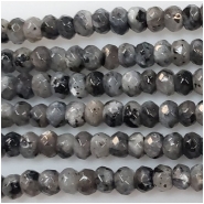 Larvikite Faceted Rondelle Gemstone Beads (N) Approximate size 3.91 to 4.22mm 15 to 15.25 inches CLOSEOUT
