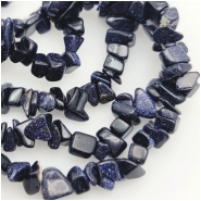 Blue Goldstone Chip Beads (M) Approximate size 1.5 to 13.4mm 7 inches