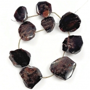 Pyrope Garnet Graduated Face Polished Nugget Gemstone Beads (N) 16.5 x 18.5mm to 25.1 x 25.4mm 9.5 inches.