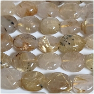 Golden Rutilated Quartz Flat Nugget Gemstone Beads (N) 9.6 x 10mm to 10.2 x 14mm