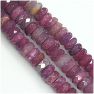 Ruby Wheel Faceted Tyre Gemstone Beads (W) 12mm