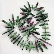Ruby Zoisite Graduated Freeform Flat Gemstone Beads (N) 8 x 10.8mm to 12.4 x 35mm 15.5 inches