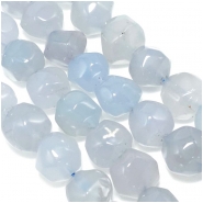 Chalcedony Faceted Nugget Light Gemstone Beads (N) 12mm 16 inches