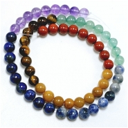 Multistone Chakra 6mm Round Gemstone Beads (NH) 15.5 inches
