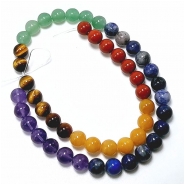Multistone Chakra 8mm Round Gemstone Beads (NH) 16 inches