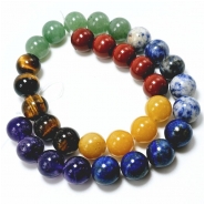 Multistone Chakra 12mm Round Gemstone Beads (NH) 15.25 inches
