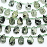 Prehnite Top Drilled Teardrop Gemstone Beads (N) 8 x 12mm 16 inches