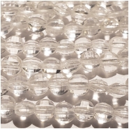 Crystal Quartz Diamond Cut Faceted Coin Gemstone Beads (N) 4.27 to 4.49mm, 7.75 inches CLOSEOUT