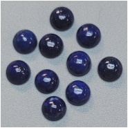 6 Lapis 5mm Round Gemstone Cabochons (N) Approximate size 4.9 to 5.2mm