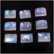 1 Rainbow Moonstone 5 x 7 Rectangle Gemstone Thick Cabochon (N) Approximate size 4.8 x 6.9mm to 5.25 x 7.25mm