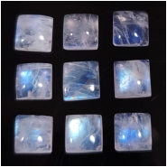 1 Rainbow Moonstone 7mm Square Gemstone Cabochon (N) Approximate size 6.9 to 7.3mm