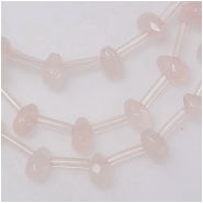 Rose Quartz Faceted Briolette Gemstone Beads (D) Approximate Size 6mm 16 inches