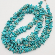 Fox Turquoise Graduated Chip Gemstone Beads (N) 3.7 x 5.8mm to 3.75 x 15.2mm 24 inches