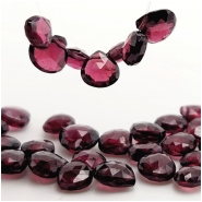Garnet Faceted Heart Puff Teardrop Briolette A Gemstone Beads (N) 5 x 5.3mm to 6.3 x 6.3mm 4.25 inches