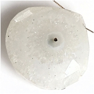 1 Solar Quartz Faceted Briolette Pendant Gemstone Bead (N) 24.3 x 23.5mm