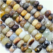 Serpentine New Jade Multi Color Faceted Rondelle Gemstone Beads (N) 8 x 10mm 16 inches