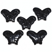 1 Onyx Butterfly Carved Gemstone Bead (N) 25.25 x 34.25mm