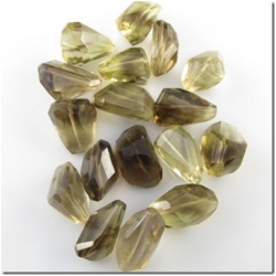1 Bi Lemon Smoky Quartz faceted nugget gemstone pendant bead (H) 20 to 24mm