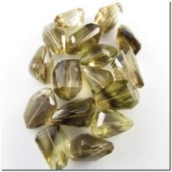 1 Bi Lemon Smoky Quartz faceted nugget gemstone pendant bead (H) 18.7 to 27.5mm