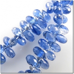 1 Kyanite faceted tear drop briolette gemstone bead (N) 5.7 to 8.1mm