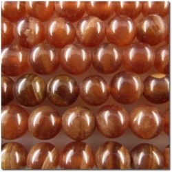25 Rhodochrosite brown round gemstone beads (N) 8mm