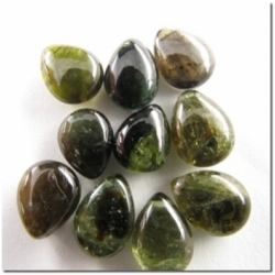 1 Tourmaline plain drop briolette gemstone bead (H) 8.5 to 10.2mm