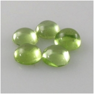 5 Peridot plain round cabochon loose cut gemstones (N) 4.8 to 5.1mm CLOSEOUT
