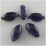 5 Iolite plain marquise cabochon loose cut gemstones (N) 3 x 6mm CLOSEOUT