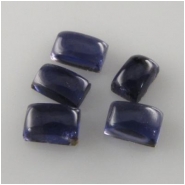 1 Iolite plain rectangle cabochon loose cut gemstone (N) Approximately 5 x 7mm