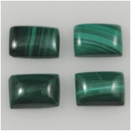 4 Malachite Rectangle Gemstone Cabochon (N) Approximate Size 4 x 6mm