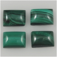 3 Malachite Rectangle Gemstone Cabochon (N) 5 x 7mm  CLOSEOUT