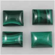 3 Malachite Rectangle Gemstone Cabochon (N) Approximate Size 6 x 8mm