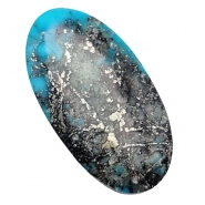 Turquoise North American Oval Backed Gemstone Cabochon (S) 17.45 x 32.55mm