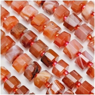 Carnelian Agate Faceted Wheel Gemstone Beads (DH) 9mm 16 inches