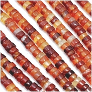 Carnelian Agate Heishi Gemstone Beads (DH) 4mm 15.5 inches