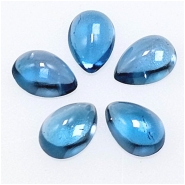 1 London Blue Topaz  5 x 7mm Pear Shape Loose Cut Gemstone Cabochons (IH)