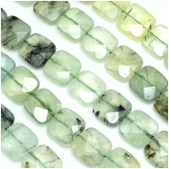 Prehnite Faceted Square Gemstone Beads (N) 12mm 16 inches